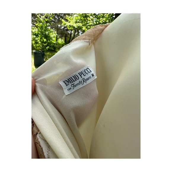 60s Emilio Pucci Dressing Gown Robe for Formfit Rogers Column Maxi Art Deco Lace - Picture 11 of 13